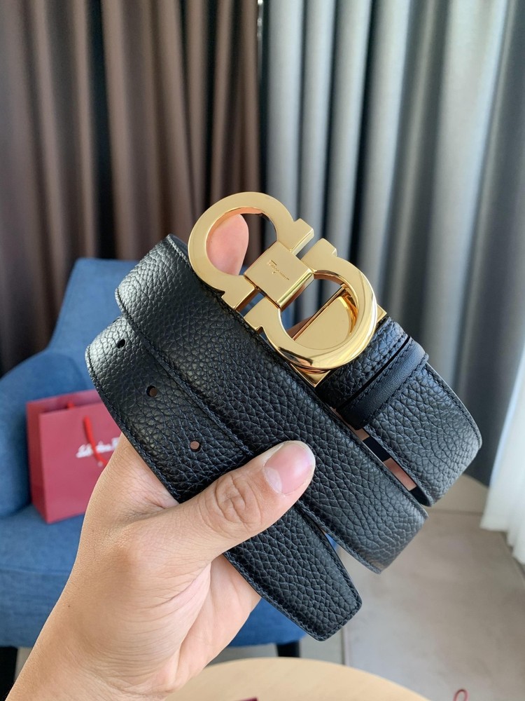 Authentic NWT FERRAGAMO BELT Men's Leather Belt 3.5cm/1.38in