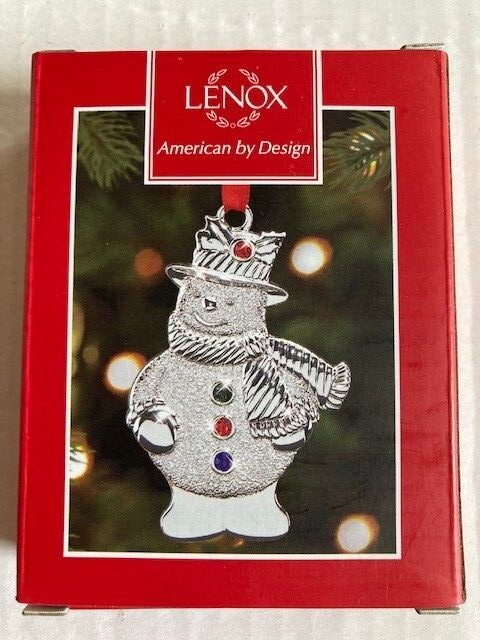 LENOX Snowman Christmas Ornament New In Box Seasonal Gems Collection-image