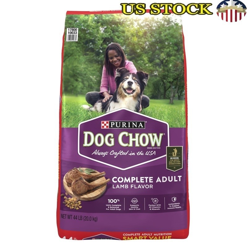 Lamb Flavor Dry Dog Food 44lb High Protein Kibble Adult Dogs Complete Nutrition