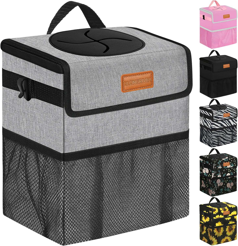 Car Trash Can Bin for Back Seat Leak Proof, Cute Trash Bag Hanging, for SUV Truc