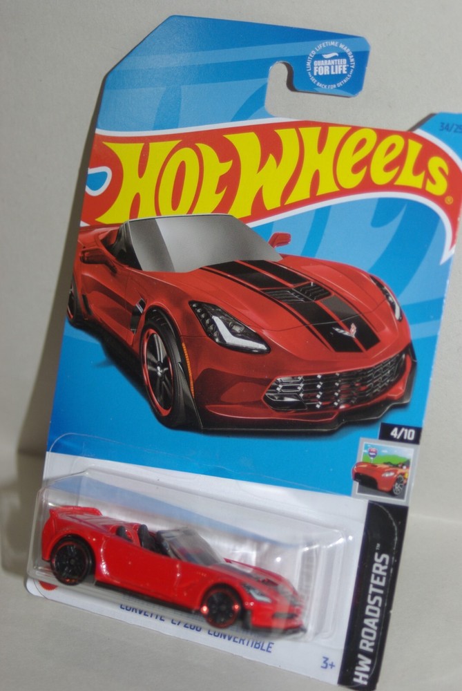 Hot Wheels 34/250 HW Roadsters Chevy Corvette C7 Convertible in Red