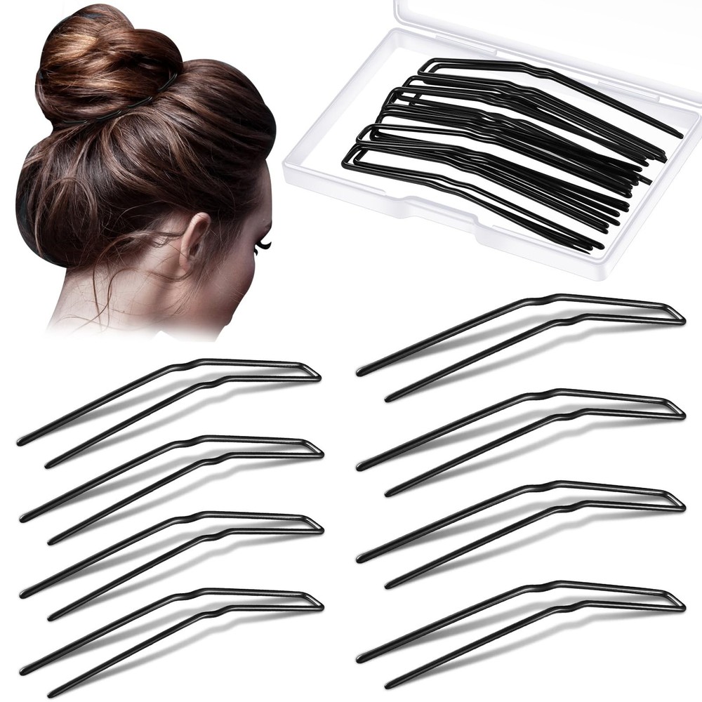 24 Pcs U Shaped Hair Pins, Ballet Bobby Pins for Updo with Storage Box, Metal...