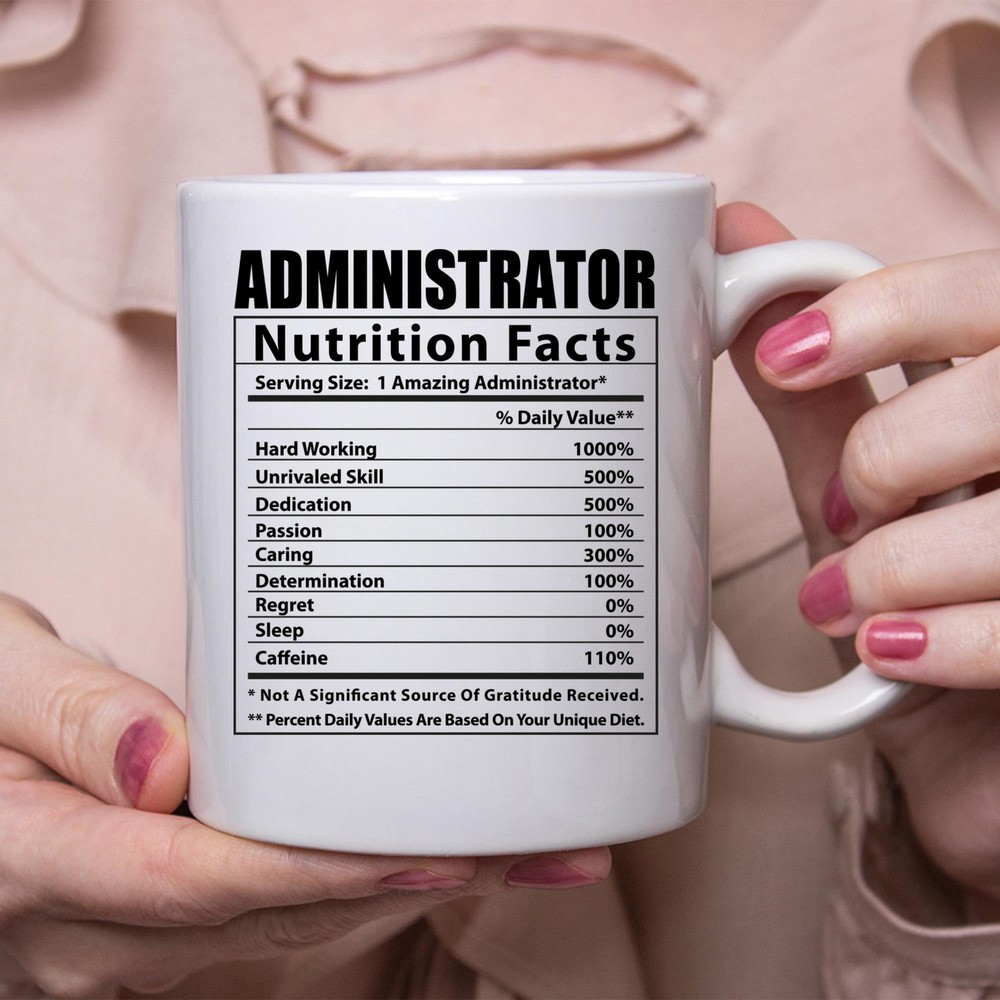 Funny IT Admin Nutrition Facts Coffee Mug for Office Humor  