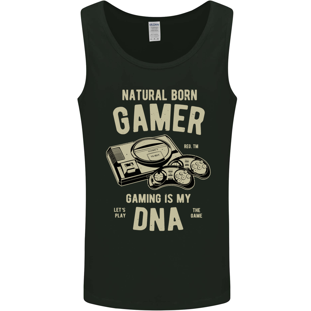 Natural Born Gamer Funny Gaming Mens Vest Tank Top