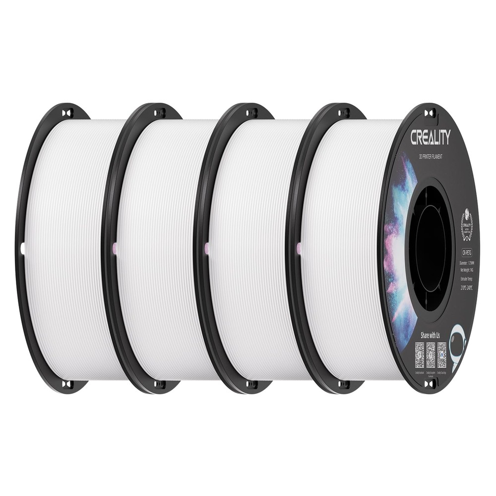 Creality PETG Filament 1.75 White 4 kg, 3D Printer Petg - 4*1kg