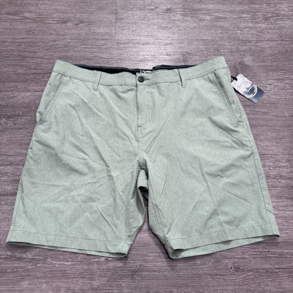 Volcom Board Shorts Mens 38 Green Hybrid Swim Trunks Outdoor Surf Surfer Adult