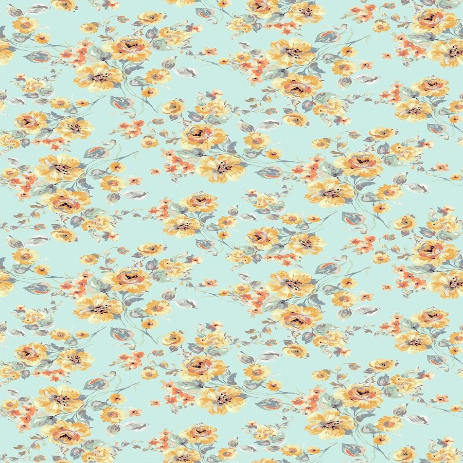 Inc Flowers Poly Spandex Medium Floral Printed DTY Brushed Fabric - 4-Way Stretch Soft Textured Material for Comfortable and Versatile Apparel Creations