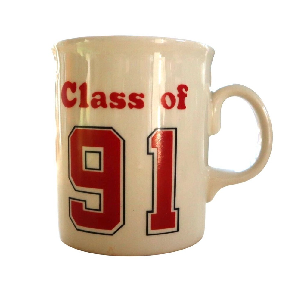 Vintage Class Of 91 Mug Unisex White Nostalgic Varsity School Retro Academia