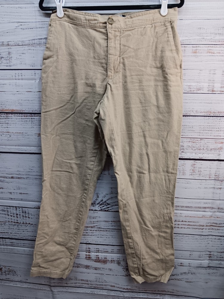 Unbranded Pants Women's 30x30 55% Linen 45% Cotton Luxury Tan Drawstring