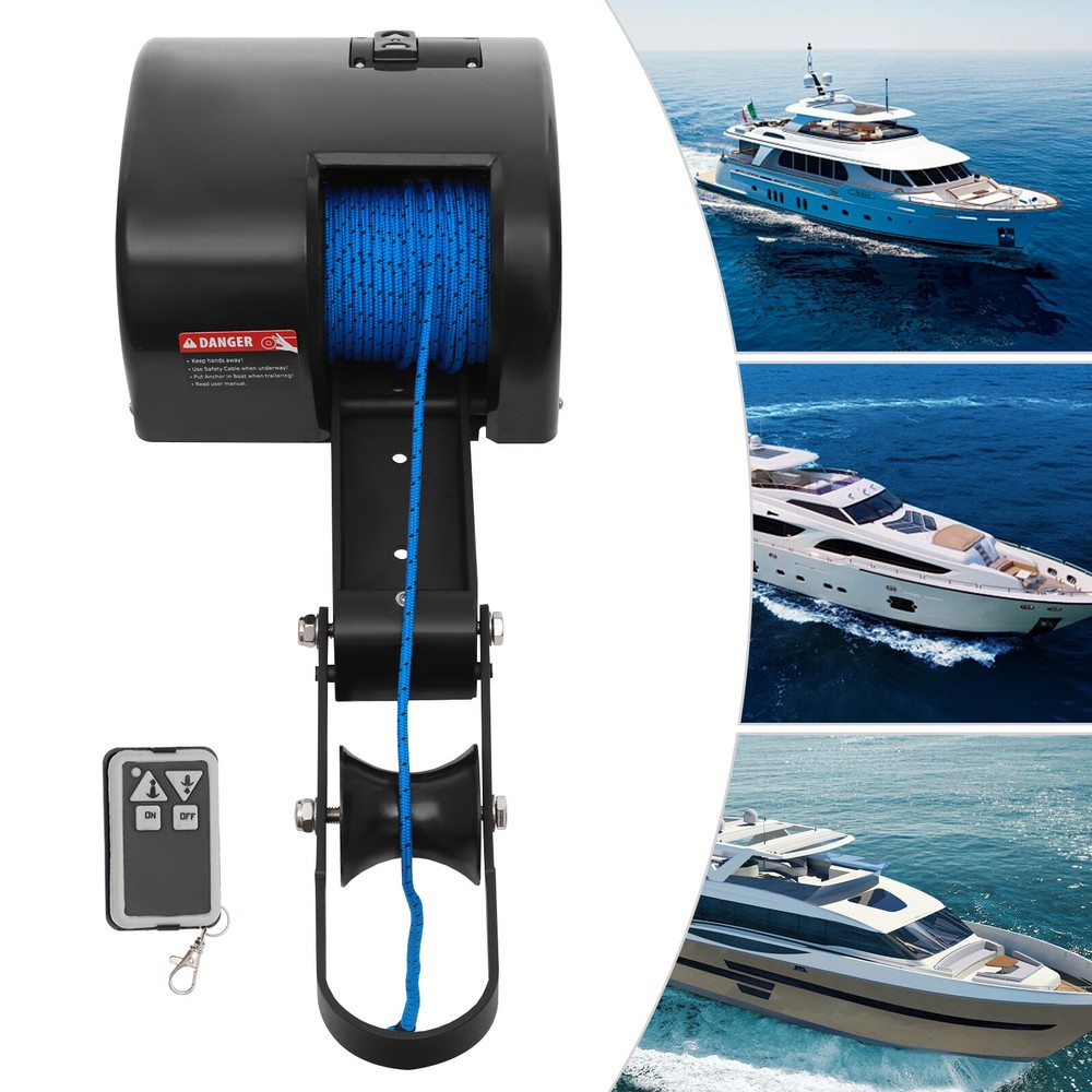 Boat Marine Electric Anchor Winch with Roller and Remote Control