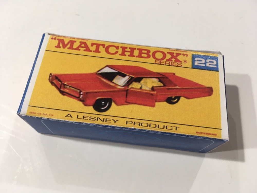 Matchbox Lesney New Displayable Storage Reproduction Box 22 Pontiac Rare F Box.