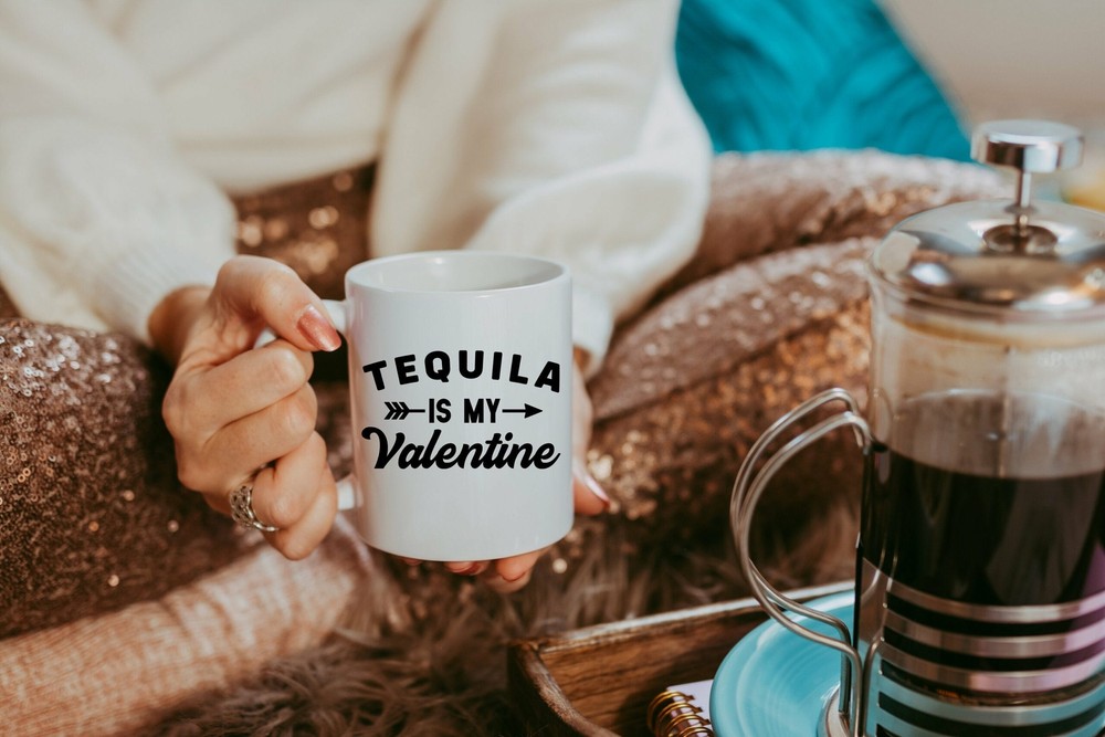 Tequila Is My Valentine Oversized Valentine's Day Love Mug - White Coffee Mug