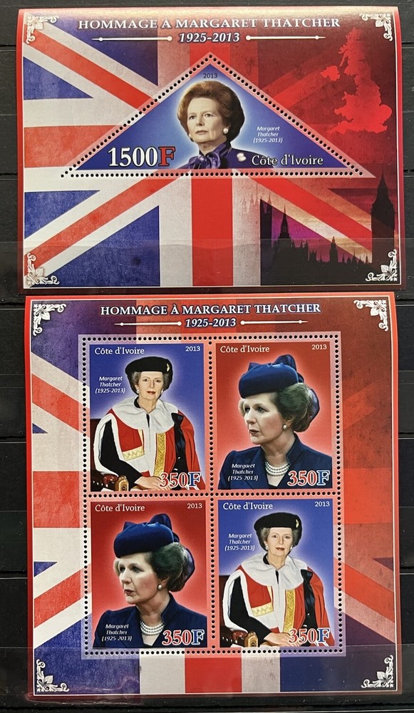 Margaret THATCHER - British Prime Minister / Flag - 2 Sheets - MNH** SN.