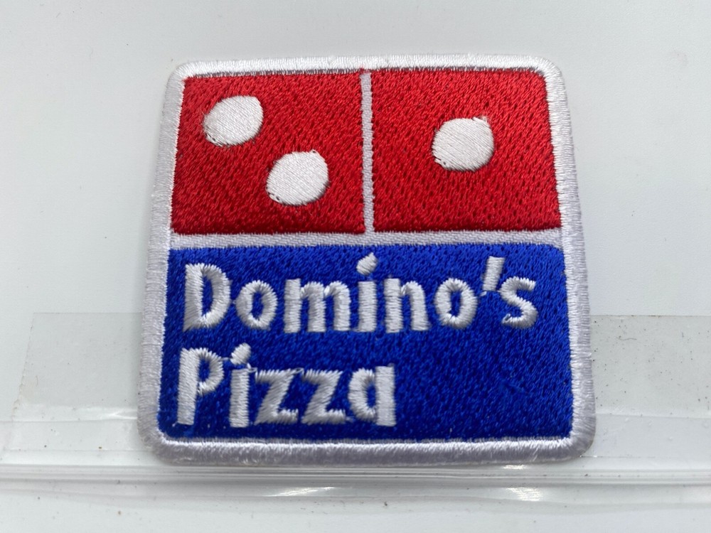 DOMINO'S PIZZA  NEW EMBROIDERED IRON ON ON NAME PATCH  TAG 2 x 2