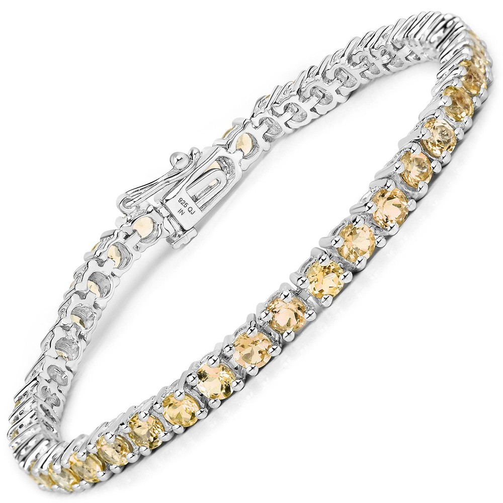 6.72 Carat Genuine Citrine Sterling Silver Bracelet for Women