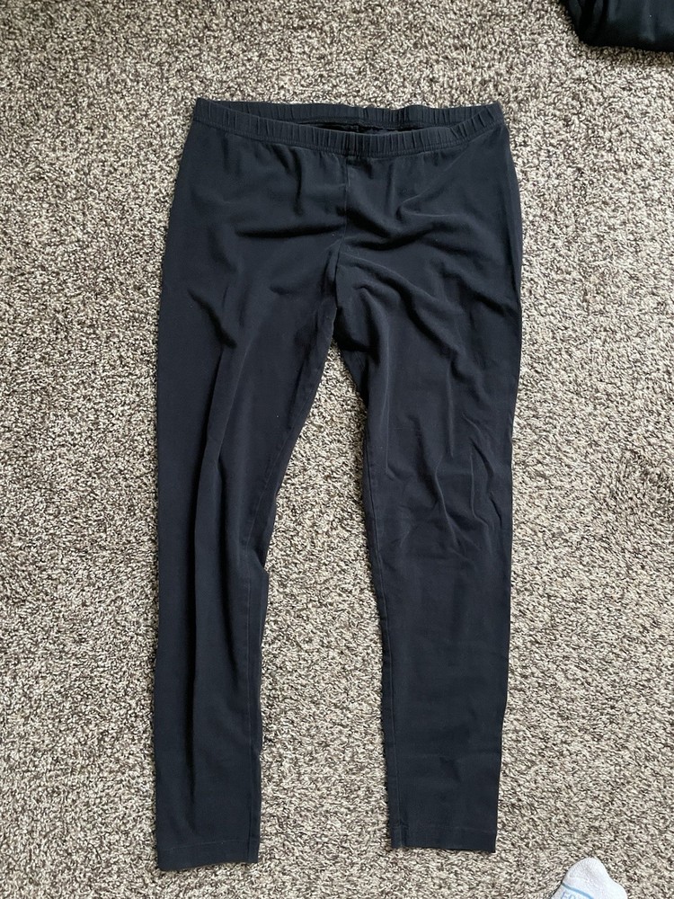 Old Navy Women's Black Cotton Blend Leggings Size L Elastic Waist Stretch