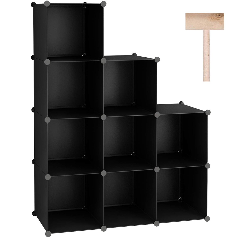 C&AHOME 9-Cube Storage Shelf DIY Closet Organizer Plastic Cabinet