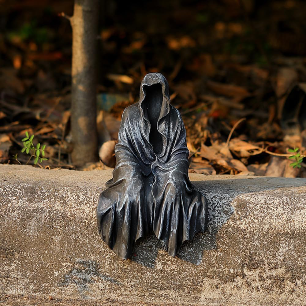 Gothic Grim Reaper 5.9-Inch Resin Statue for Spooky Tabletop or Garden Decor