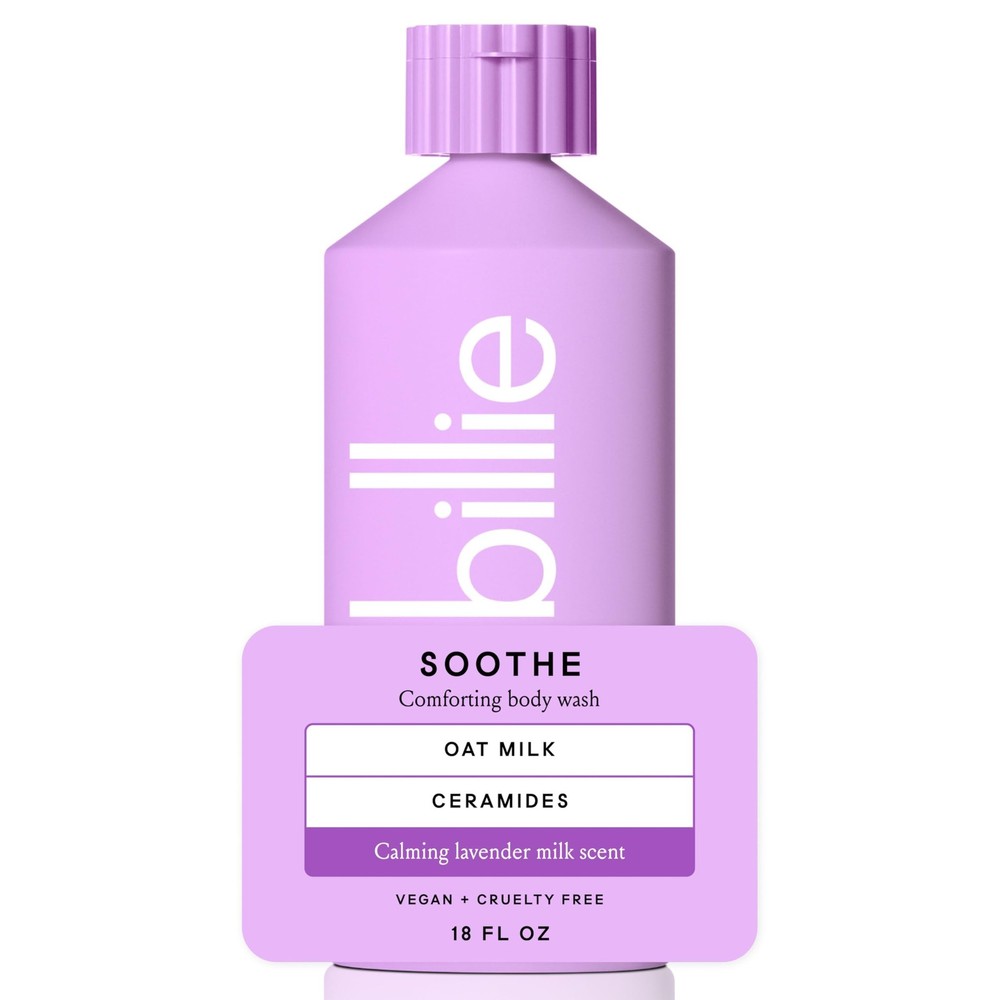 Billie Soothe Comforting Womens Body Wash, 18 fl oz, Calming Lavender Milk Sc...