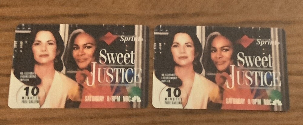 Sweet Justice NBC TV Show (Melissa Gilbert) SPRINT 10 Minute Phone Cards Qty 2