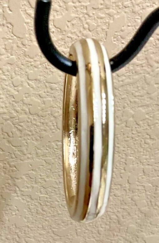 KIRKS FOLLY Simply Stripes Enamel Hinged Bangle Bracelet    white / goldtone