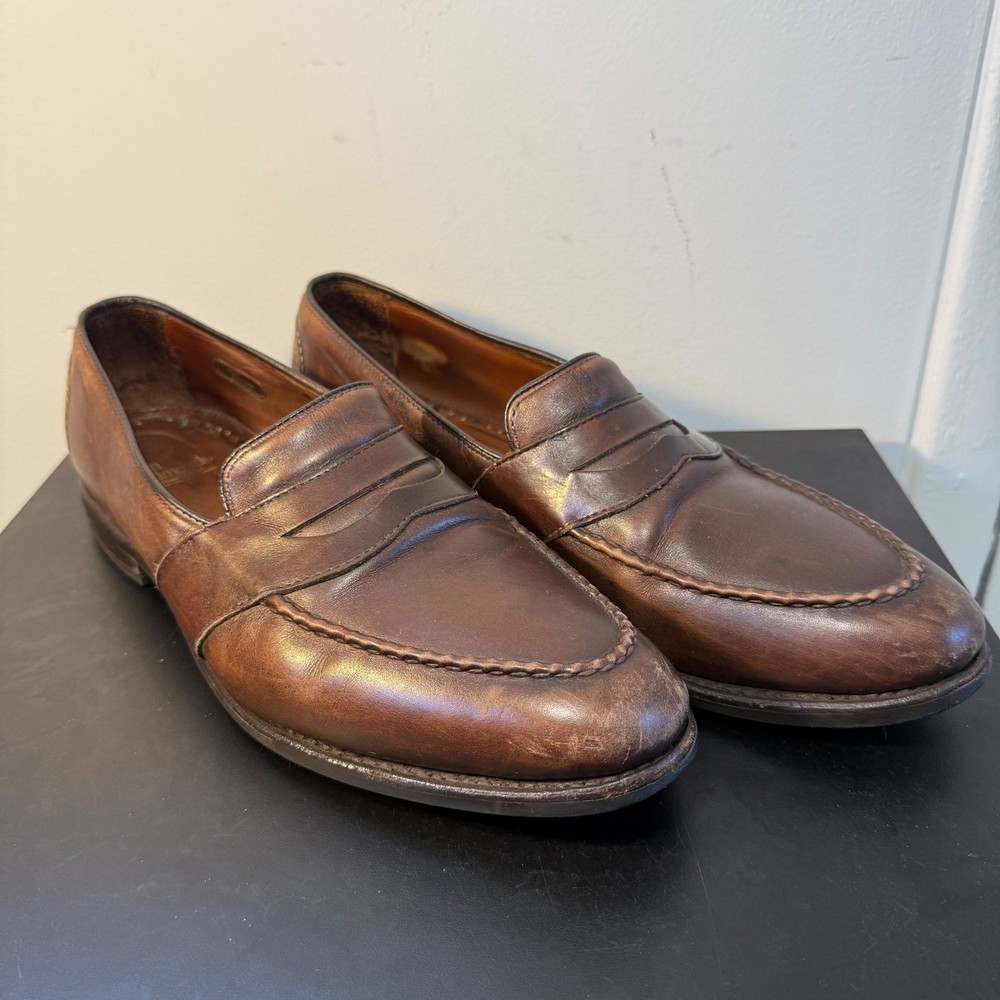 Allen Edmonds Randolph Penny Loafers 11 D Chili Brown Made in USA Vintage