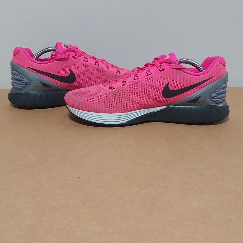 Nike LunarGlide 6 Womens  Pink Gray Athletic Running Shoes Sneakers SIZE 11