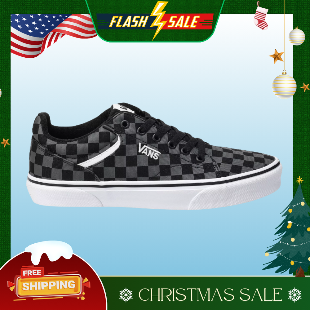 [FASH SALE] Vans Seldan Men's Shoes Black Gray Medium D Sneaker NEW-image