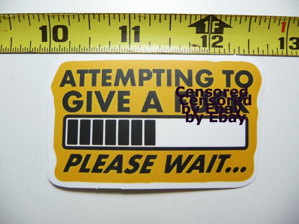 Funny Sarcastic Worker Decal - Attempting to Give a F**k Please Wait Sticker