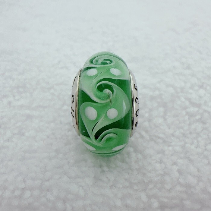 1PC 925 Sterling Silver Murano Glass Sliding Charm Bead with Large Hole