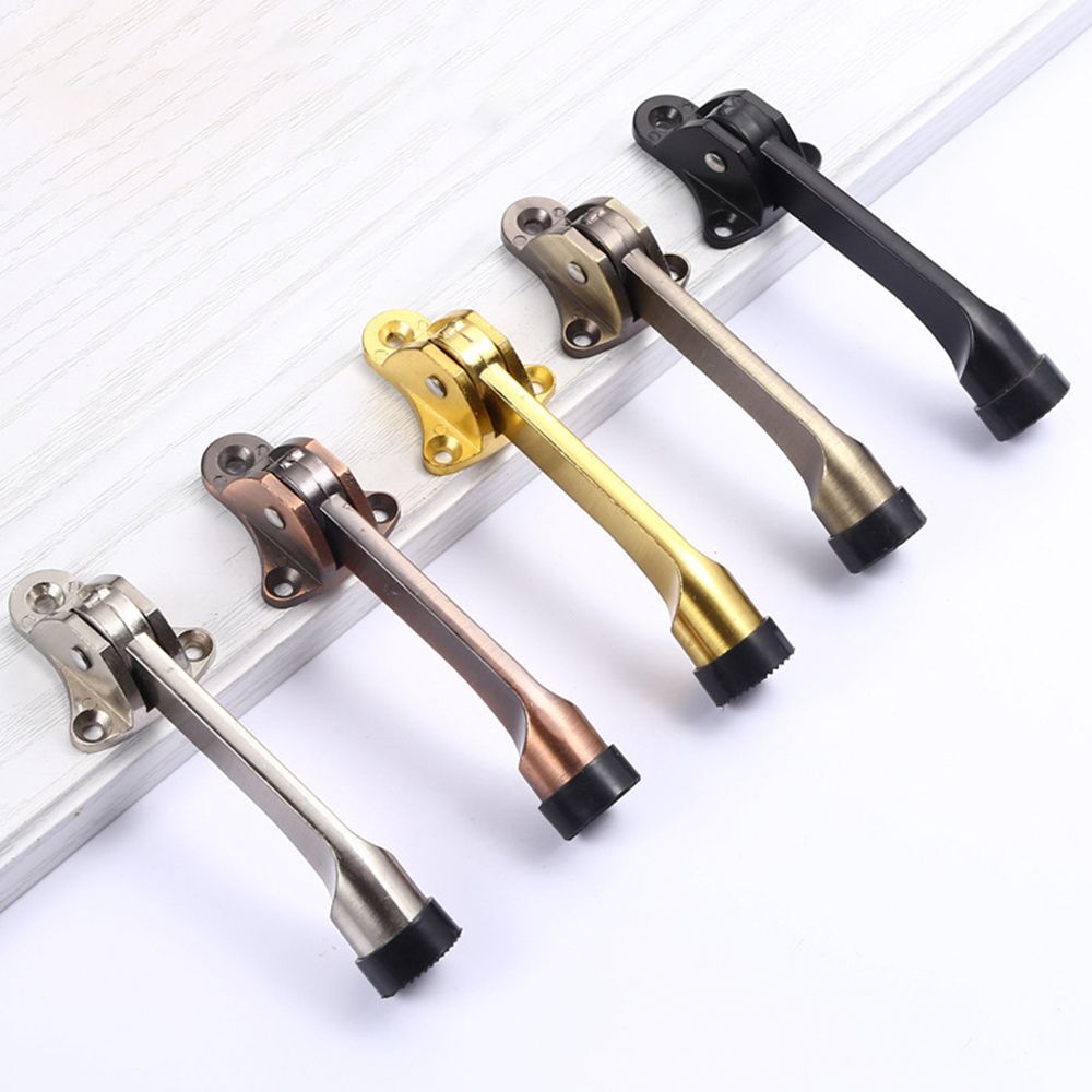 Kickdown Door Stopper Zinc Alloy Foot-Operated Lever Door Stops NonSlip Rubber.