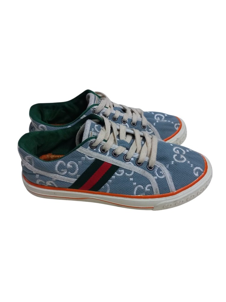 Gucci GG Logo Tennis 1977 Blue Sneaker Size 42
