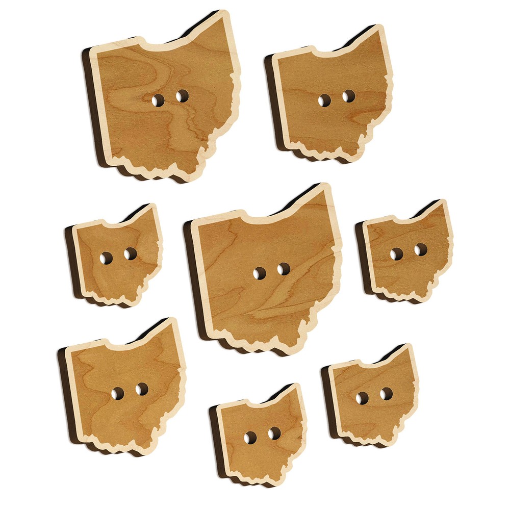 Ohio State Silhouette Wood Buttons for Sewing Knitting Crochet DIY Craft