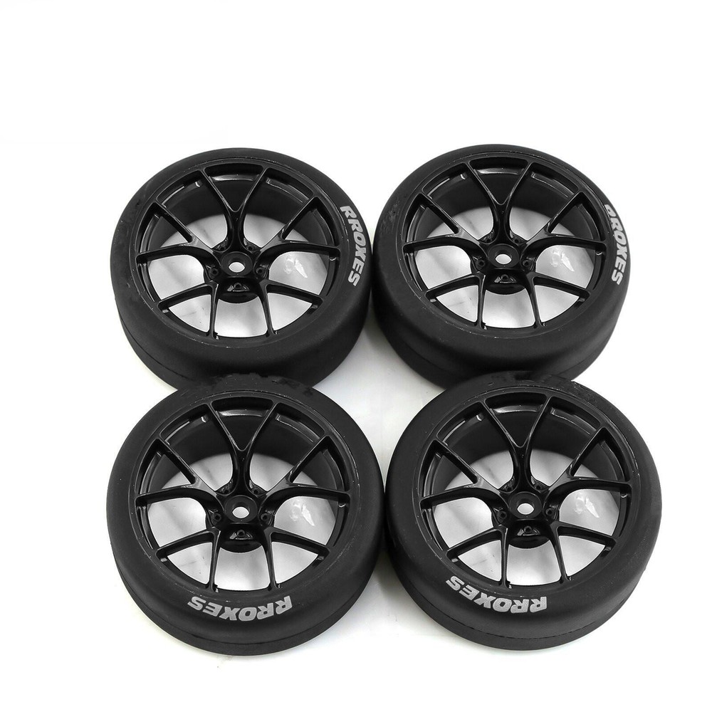 65mm Rubber Tires with 12mm Hex for Tamiya TT01 TT02 XV01 HPI 1/10 RC Cars