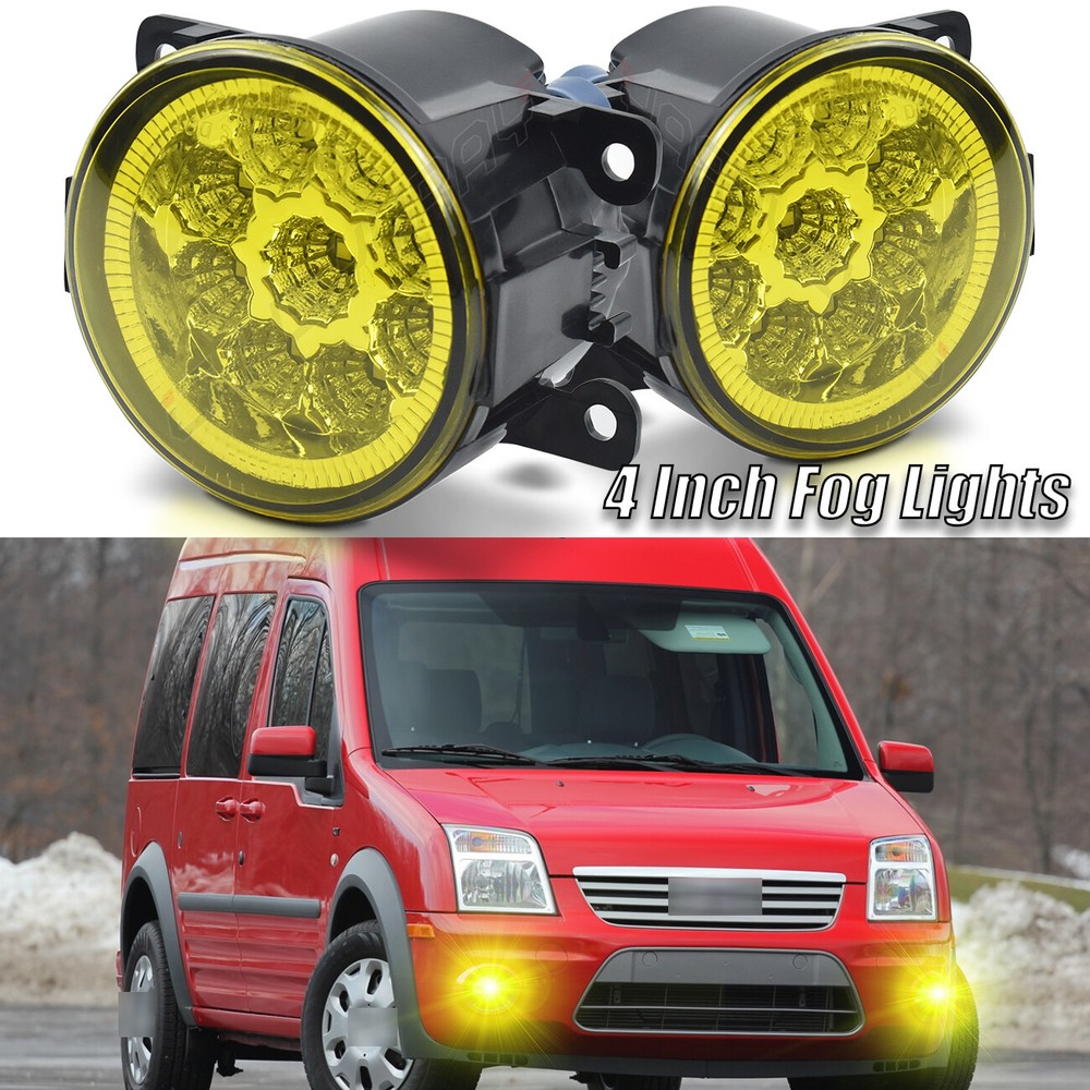 Front Clear Lens LED Bumper Fog Lights Lamp for Ford Transit Connect 2012-2014
