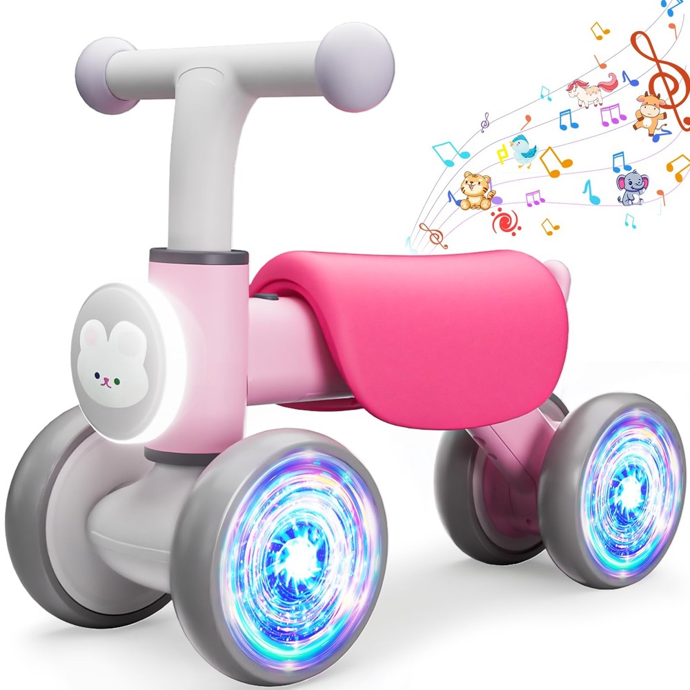 Colorful Lighting Baby Balance Bike for 1 Year Old Girls, Toddler Toys for 1 ...