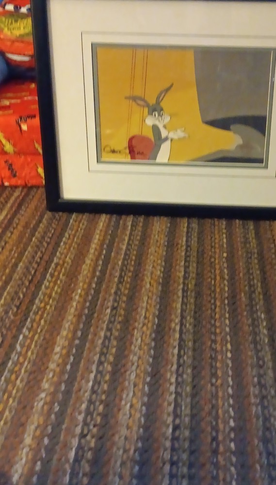 Warner Bros. Bugs Bunny Signed Production Cel by Chuck Jones Framed w/ COA