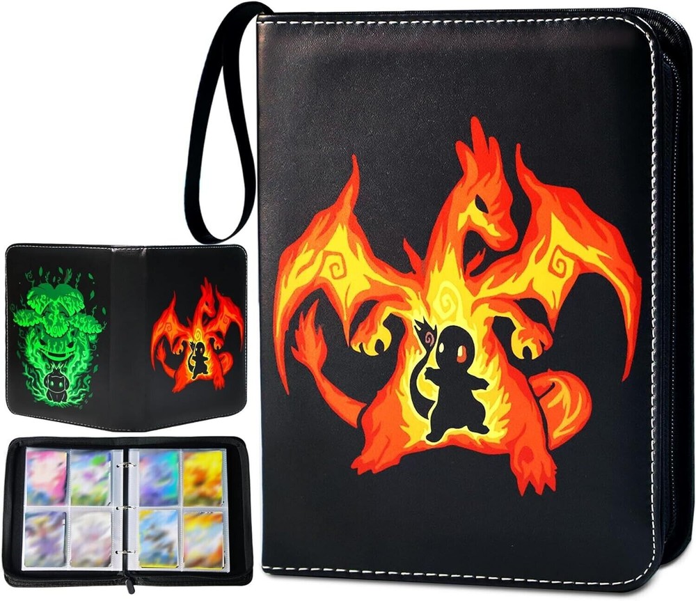 Card Binder for Pokemon Cards Holder Fits 400 Cards w/ 50 Removable Sleeves TCG