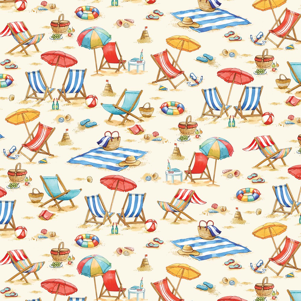 Michael Miller Nautical Fabric for Beach Toys Chairs Umbrellas and Sand Accessories Sea La Vie Design