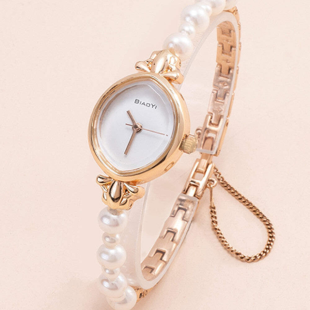 Korean Style Women's Rose Gold Waterproof Quartz Watch - Simple Design, 22mm Dia