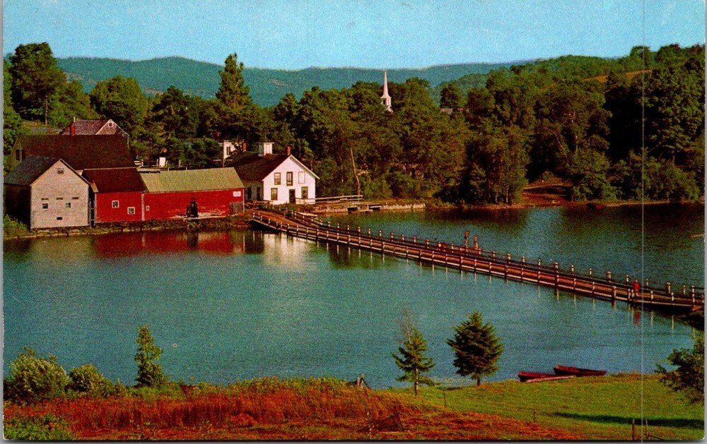 Postcard The Floating Bridge of Brookfield, VT Vermont