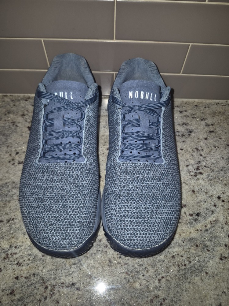NOBULL Trainer Shoes Mens 8.5 Womens 10 Gray Blue Knit Cross Training Gym