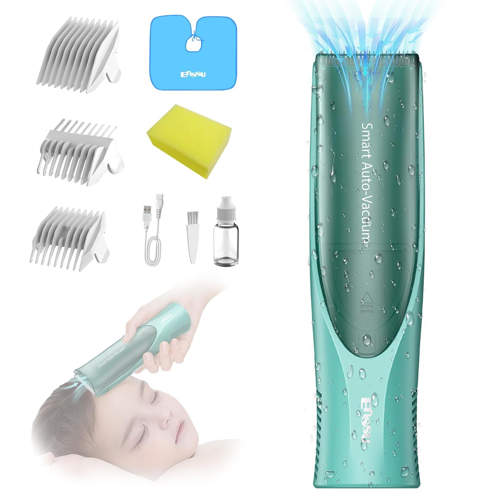 Baby Hair Clippers Electric Quiet Vacuum Hair Clipper for Kids Baby Hair Cutting