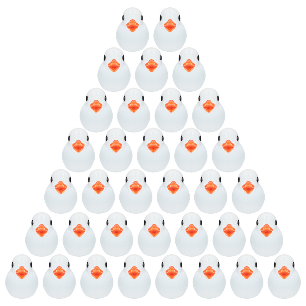 100PCS Mini Duck Figurines Luminous Resin Glow In The Dark Duck Figurines Duck