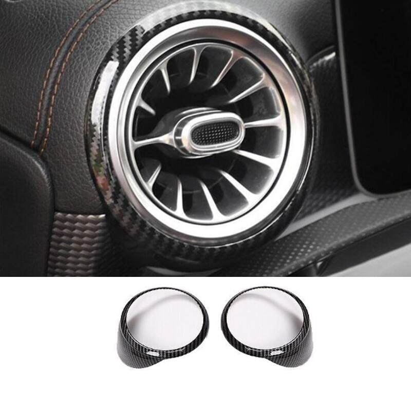 Carbon Fiber L&R AC Air Outlet Vent Cover Trim 2X For Benz A-Class CLA 2019-2022
