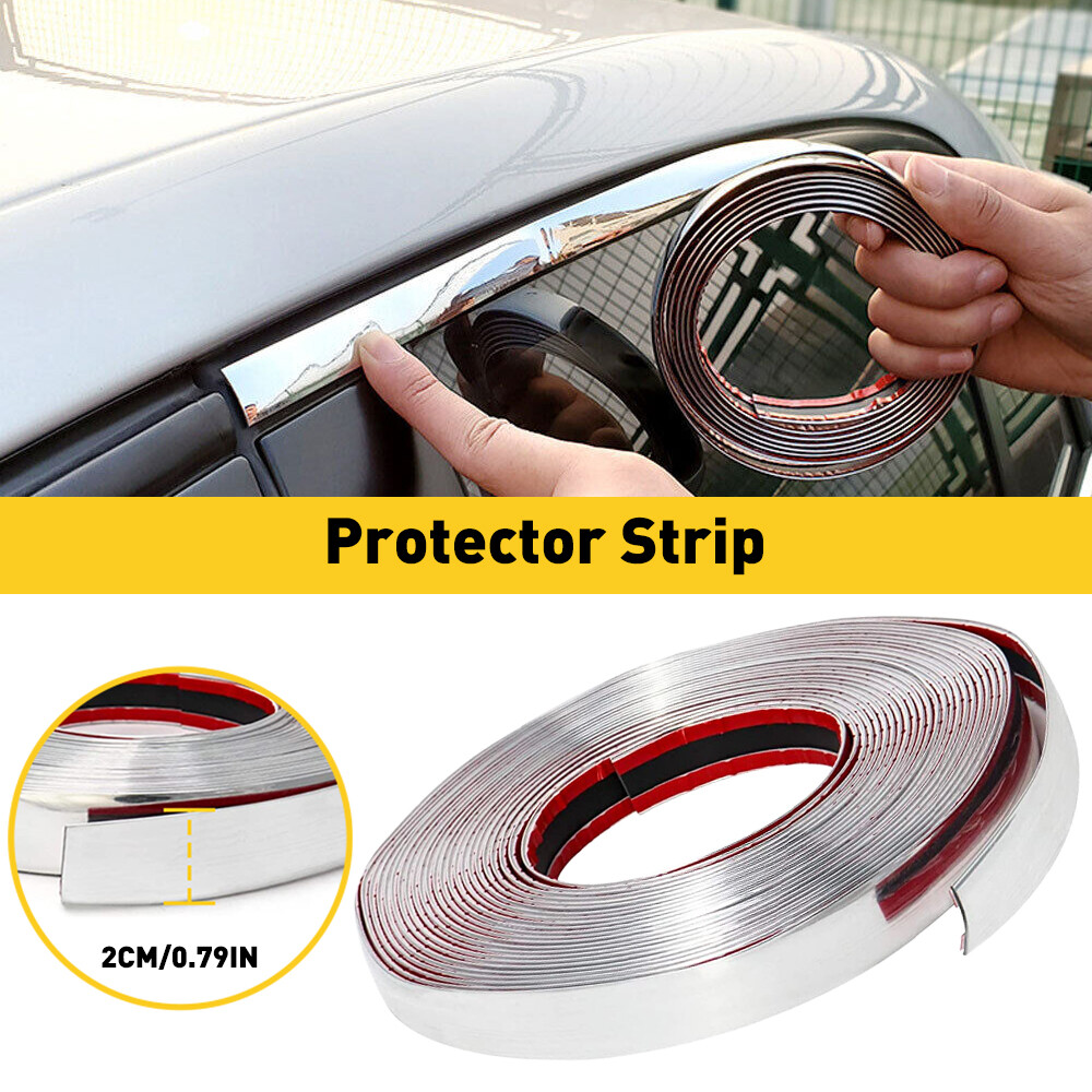16feet U Shape Seal PVC Car Doorge Guard Molding Trim Protectors Strip Chrome
