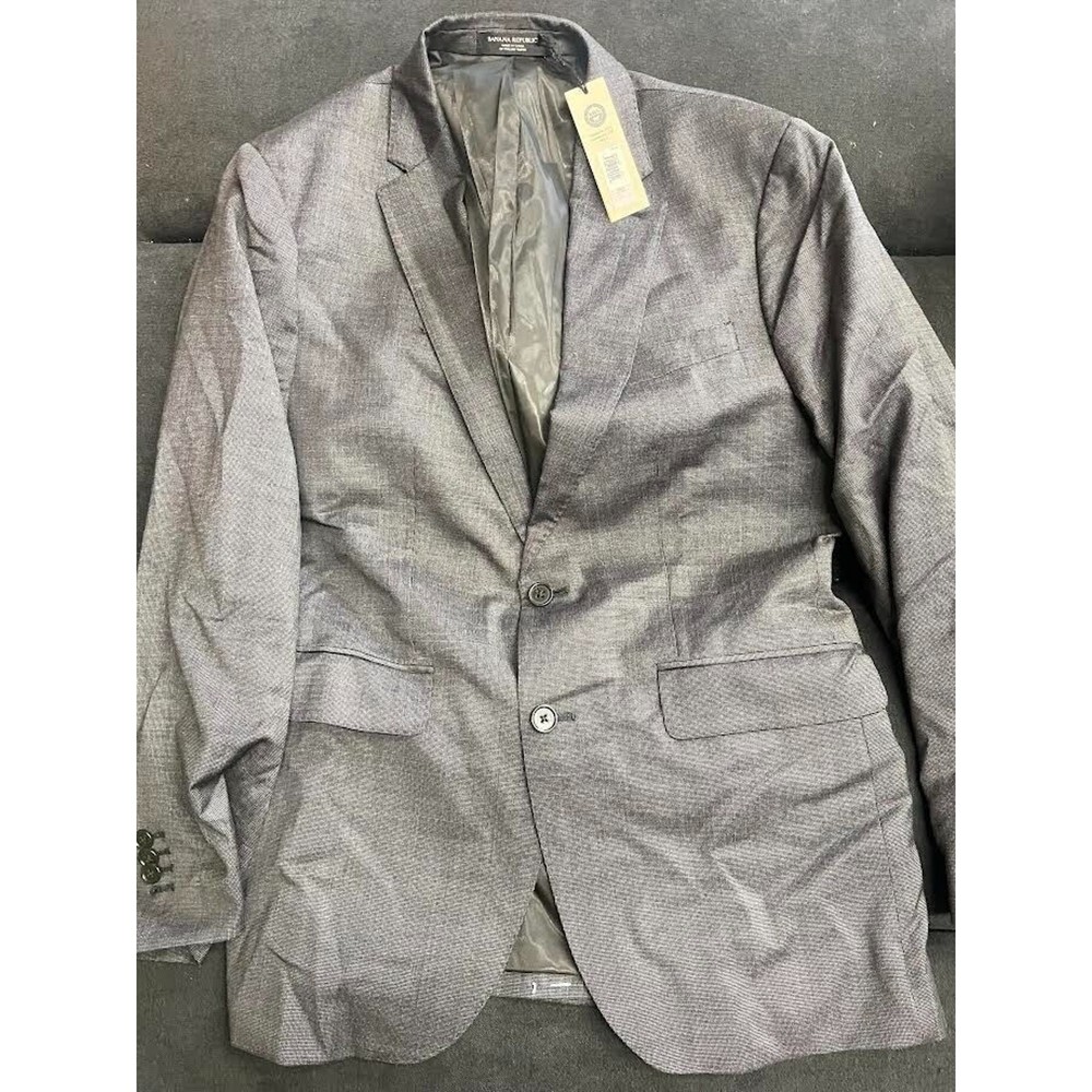 Men's Banana Republic Signature Italian Nailhead Suit Jacket 38S Dark Gray