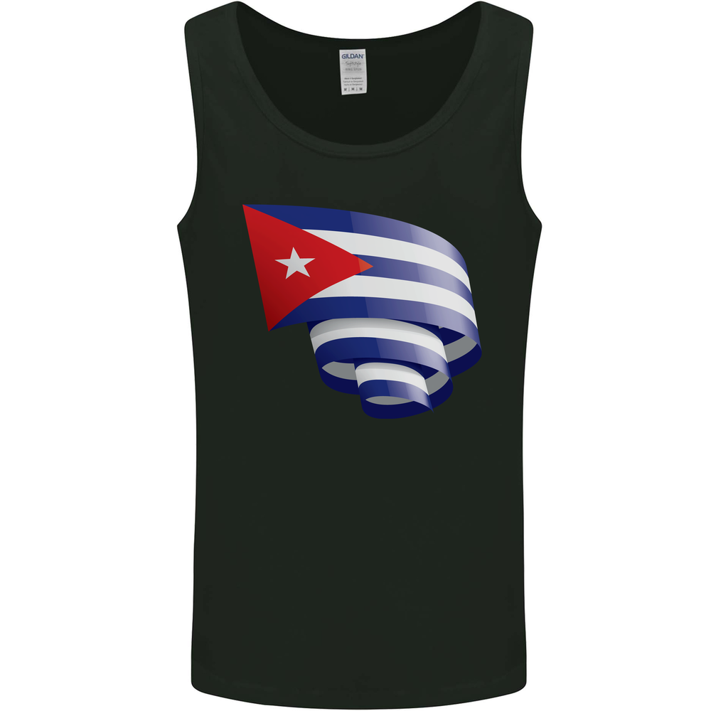 Curled Cuba Flag Cuban Day Football Mens Vest Tank Top