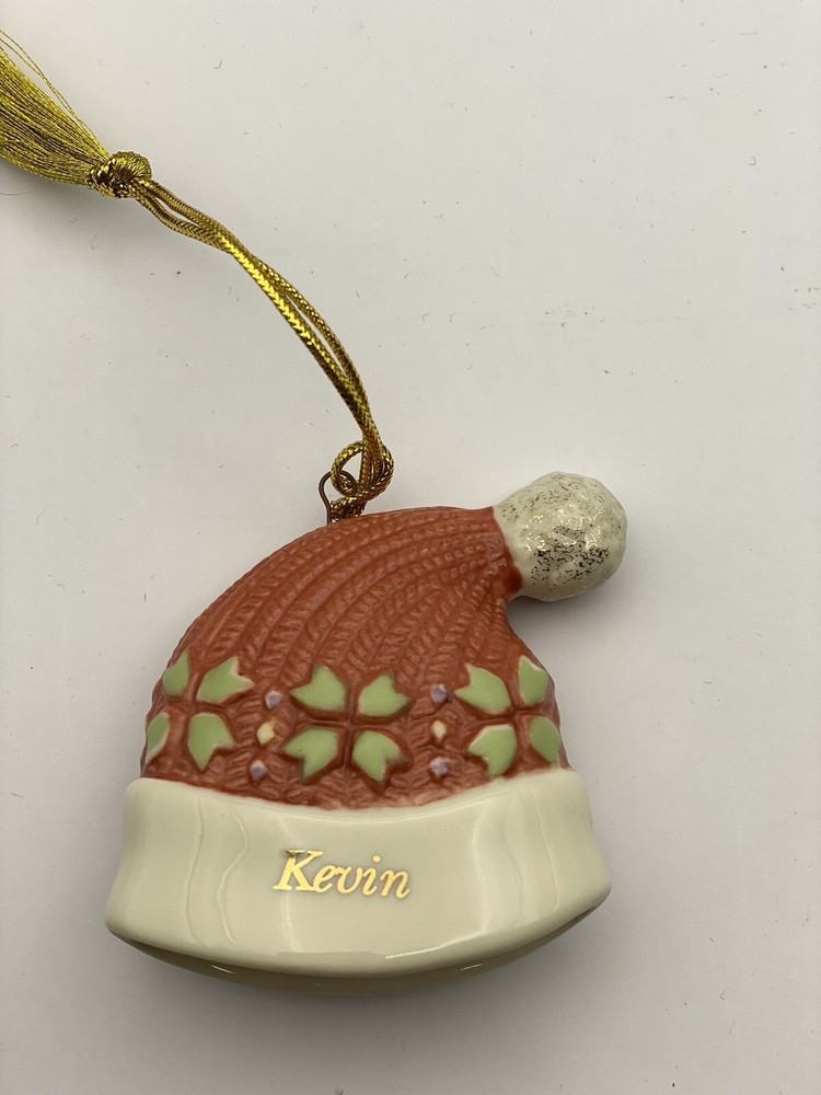 Lenox Knit Hat Cap Ornament Personalized Name Kevin Christmas Holiday