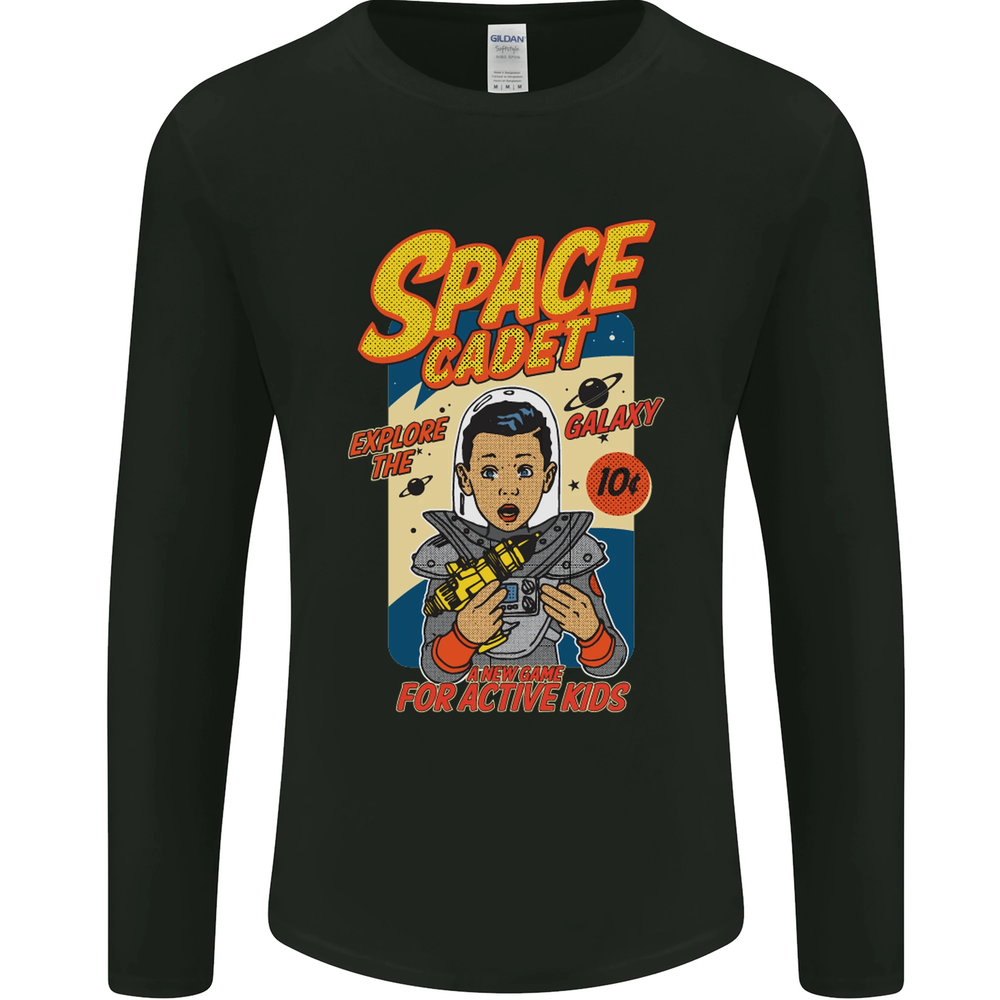 Space Cadet Galaxy Explorer Astronaut Long Sleeve Tee for Men  